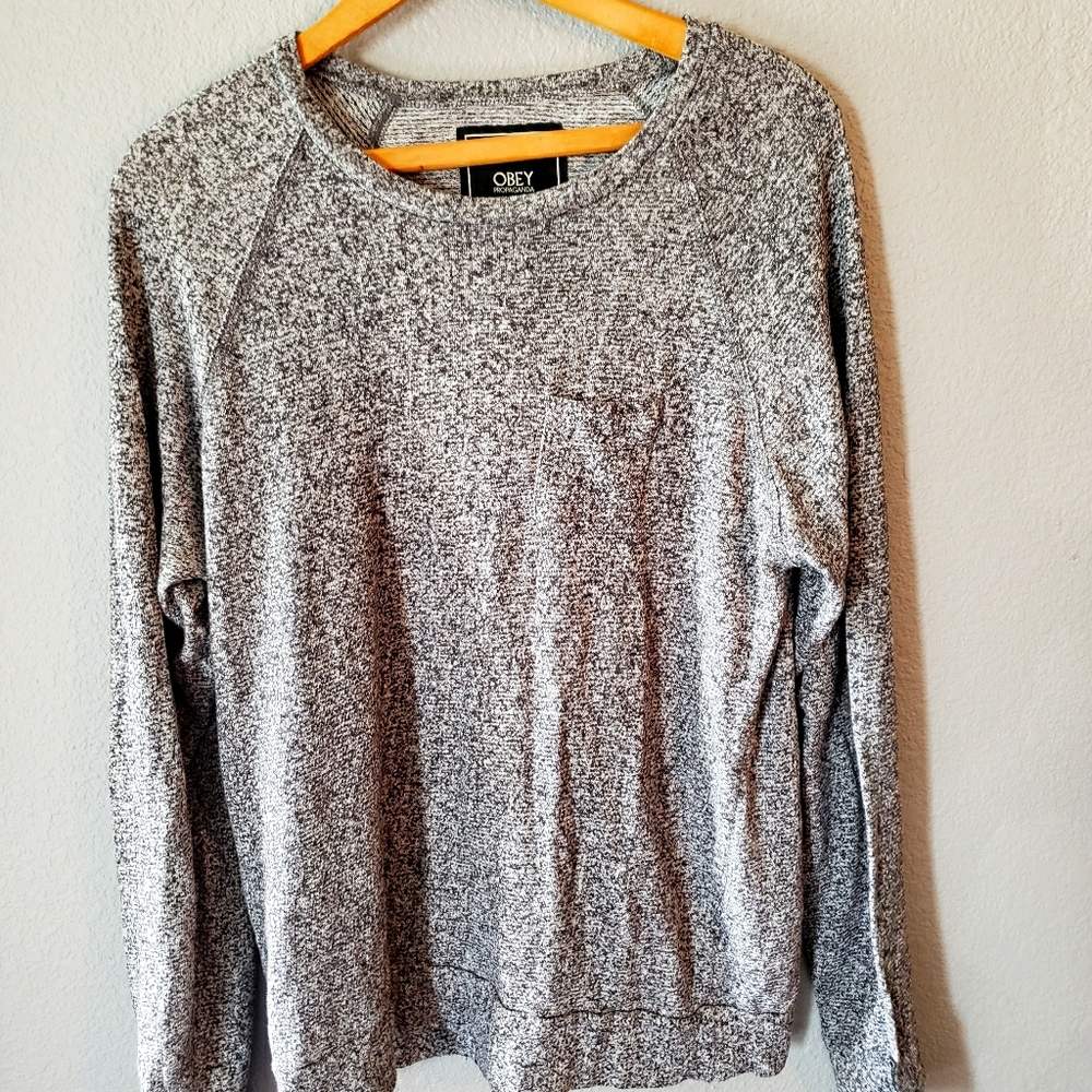 Black and White Obey Sweater Size Large